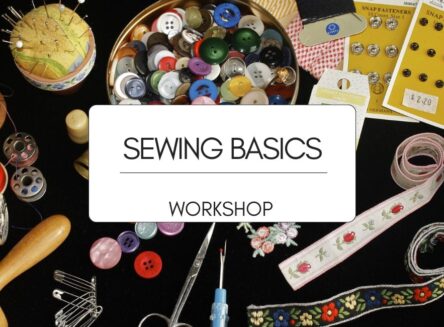sewing basics makerspace workshop graphic