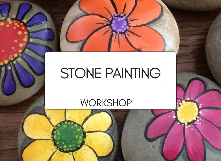 stone painting makerspace workshop graphic