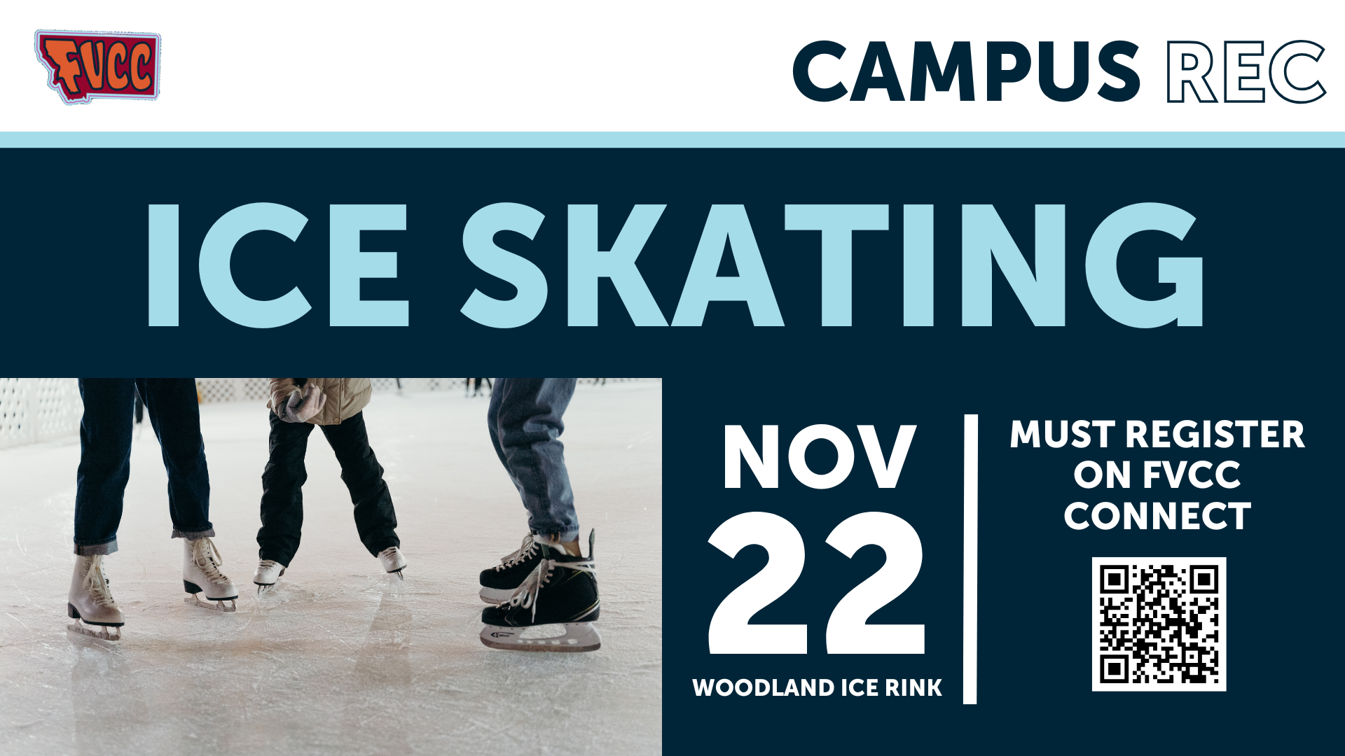 event tile for ice skating with campus rec and time date location