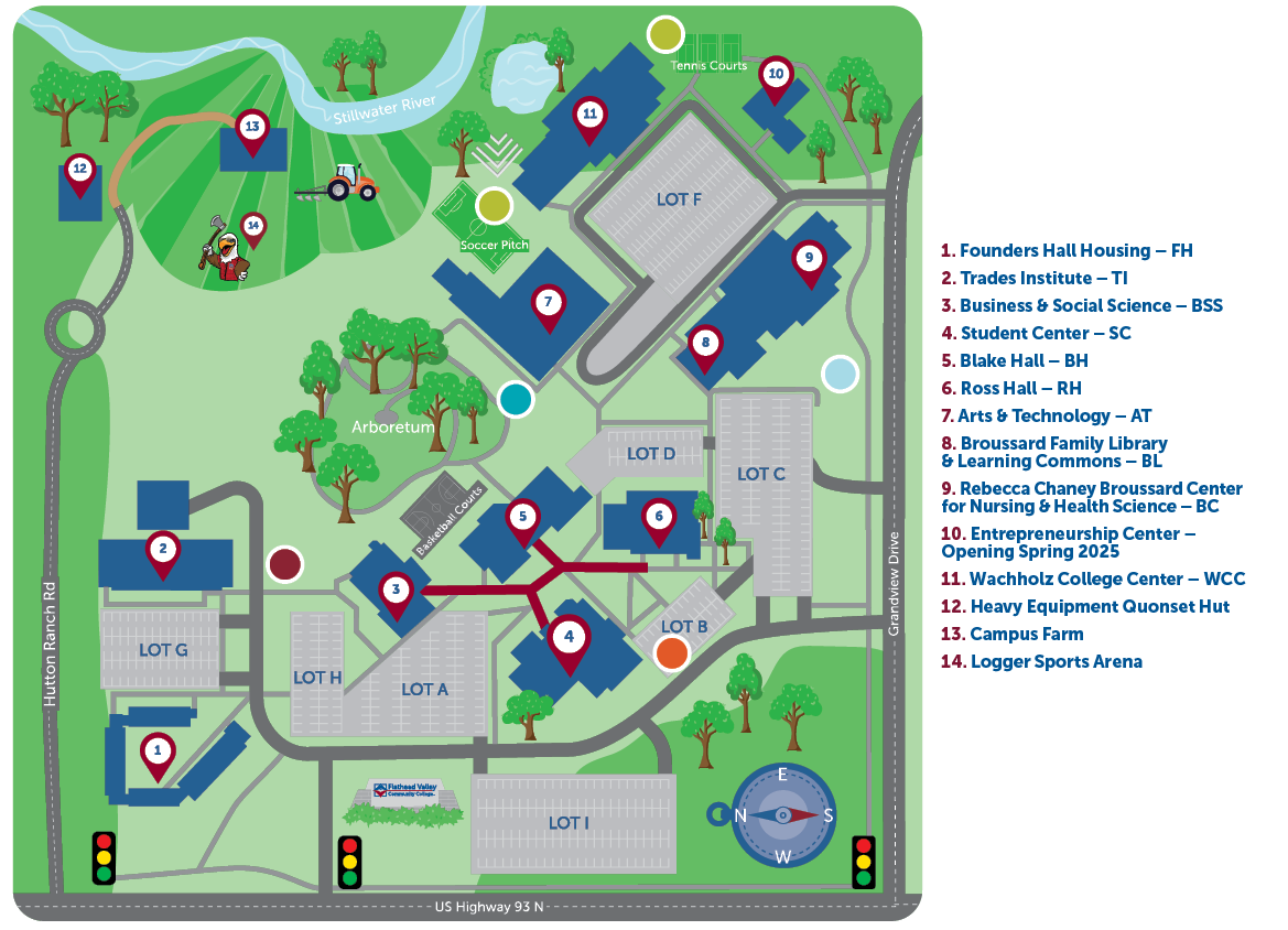 map of rally points on fvcc campus